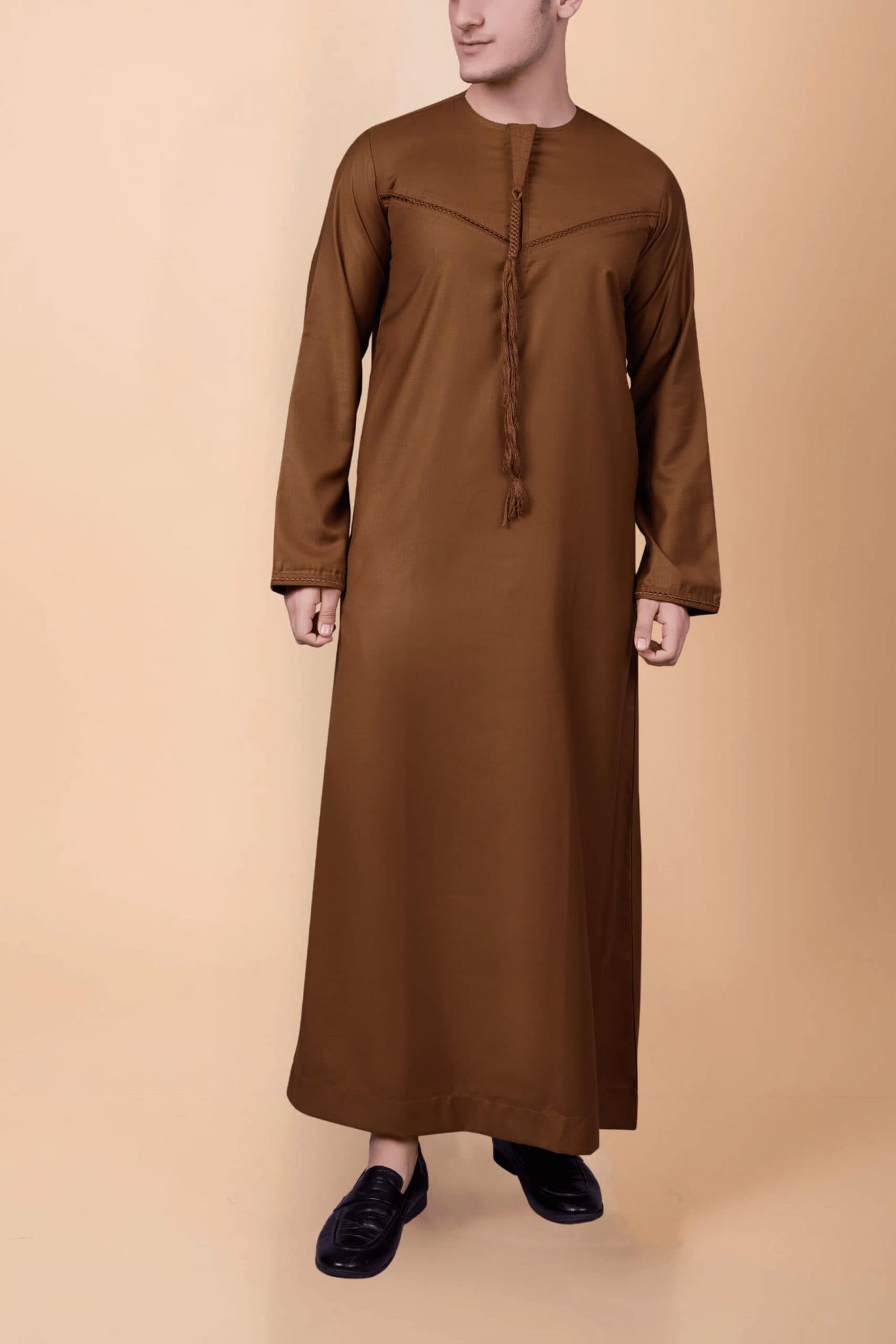 Men’s Brown Emirati Thobe with Tassel